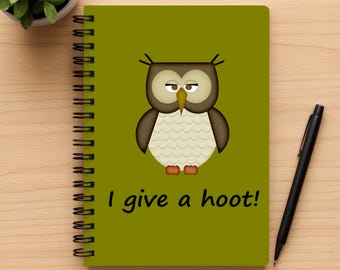 Cuaderno espiral "Búho, te doy un grito", 5 x 7 pulgadas, páginas rayadas