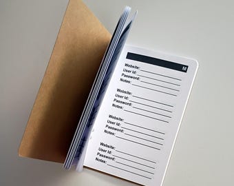 Cuadernos de notas con contraseñas Pocket Kraft Memo, juego de dos, 3,5 x 5,5 pulgadas