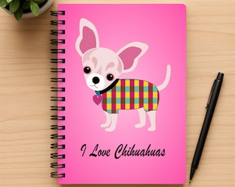 Cuaderno espiral con un lindo chihuahua, 5 x 7 pulgadas, páginas rayadas