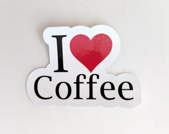 Small I Love Coffee Water Resistant Sticker