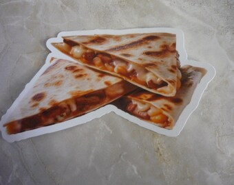 Quesadilla, calcomanía resistente al agua, calcomanía de vinilo laminado de 6 x 2 1/2 pulgadas