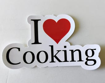 I Love Cooking Water Resistant Sticker