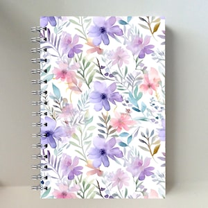 Floral Password Book: Pocket-Size Spiral Notebook, Pink & Purple Garden
