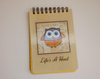 Cuaderno espiral, pequeño cuaderno de notas con diseño de búho