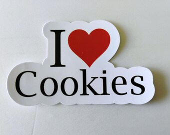 I Love Cookies Water Resistant Sticker