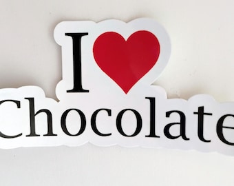Small I Love Chocolate Water Resistant Sticker