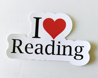 I Love Reading Water Resistant Sticker