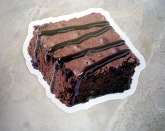 Chocolate Brownie, Water Resistant Sticker, 2 1/2 x 3 Inch Laminated Vinyl Sticker