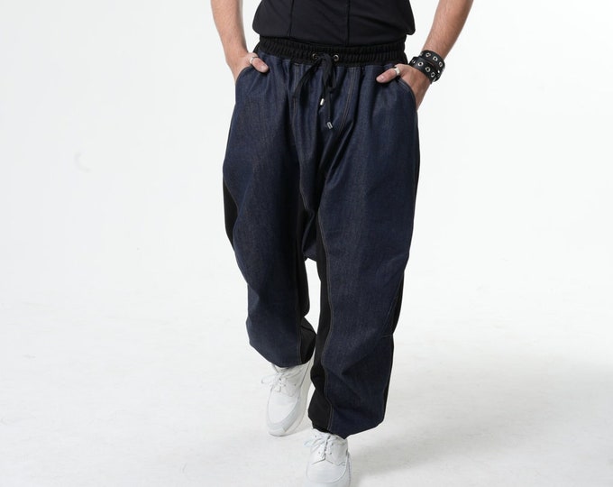 NEW Denim Harem Pants / Mens Harem Pants / Mens Track Pants