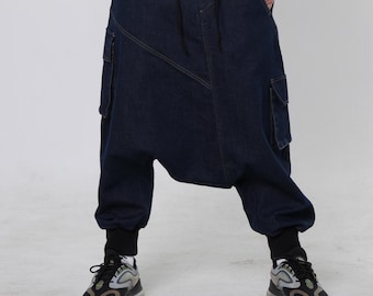 Men’s Drop Crotch Denim Pants | Baggy Urban Jeans for Men METMP0012