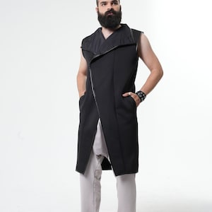 NEW Black Menswear Cyberpunk Jacket METMC0002