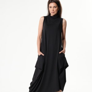 chinese dress ladies Neoprene Turtleneck Midi Dress
