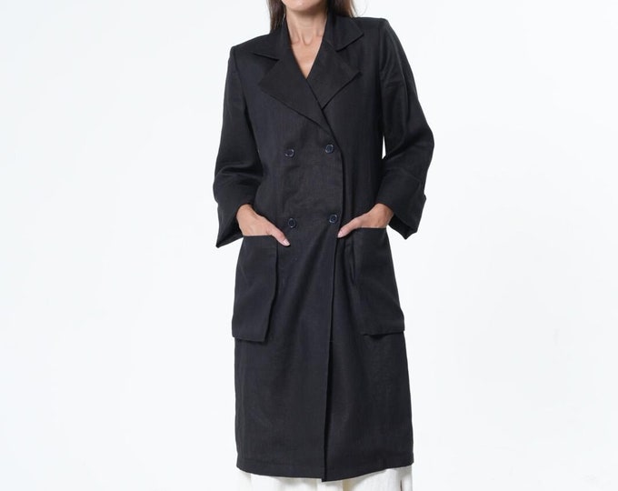 Classic Black Blazer / Long Linen Coat METC0130