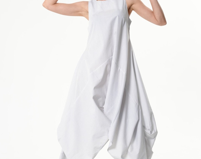 Striped Asymmetric Sleeveless Dress  METD0081