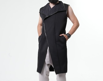 NEW Black Menswear Cyberpunk Jacket METMC0002