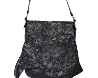 Leather Patchwork Crossbody Bag | Genuine Leather Sling | Men's Bag METMB005