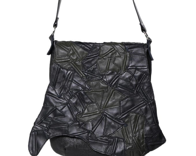 Leather Patchwork Crossbody Bag | Genuine Leather Sling | Men's Bag METMB005