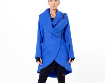 Transitional Coat / Royal Blue Coat / Size Zipper Fall Jacket METC0151