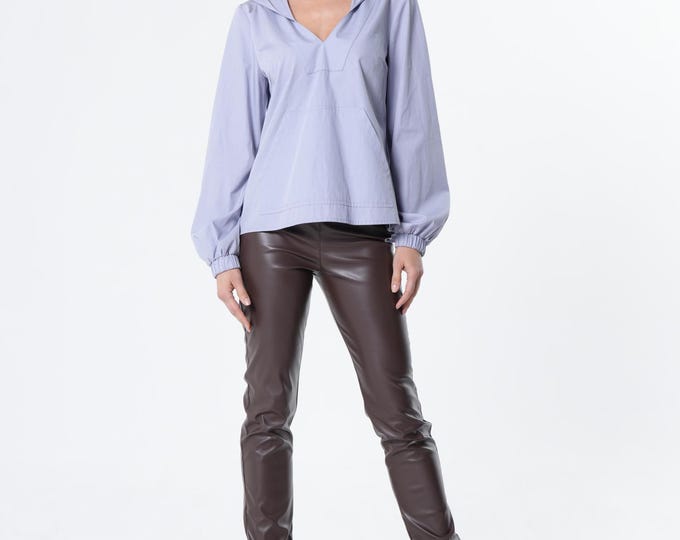 Vegan Leather Pants - Shiny Brown Leggings METP0141