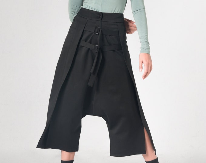 Black Harem Pants / Oversized Pants / Avant Garde Clothing / Maxi Pants / Japanese Pants / Wide Leg Pants Women / Drop Crotch Pants