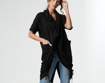 Asymmetric Tunic / Maxi Tunic / Avant Garde Clothing / Oversized Tunic / Short Sleeve Tunic / Boho Chic / Asymmetric Tunic Top