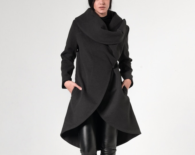 Maxi Winter Coat / Cashmere Coat Women / Asymmetrical Coat / Elegant Coat / Cashmere Long Coat / Warm Winter Coat / Maxi Coat Women METC0003