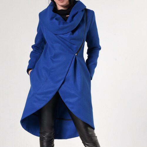 Blue Long Coat/royal Blue Loose Jacket/extravagant Large - Etsy