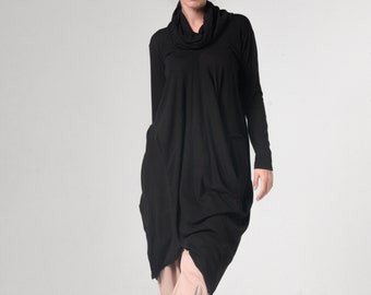 Maxi Tunic / Asymmetrical Tunic / Turtleneck Shirt / Boho Tunic Dress / Long Sweater / Long Sleeve Tunic / Oversized Sweater METT0117