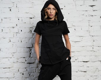 Womens Two Piece Set / Women Tracksuit Set / Tracksuit Set / Custom Tracksuit / Black Tracksuit / Two Piece Outfit / Tracksuits /  METJ0005