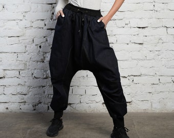 Denim Harem Pants / Oversized Pants / Maxi Pants / Japanese
