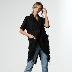 Asymmetric Tunic / Maxi Tunic / Avant Garde Clothing / Oversized Tunic / Short Sleeve Tunic / Boho Chic / Asymmetric Tunic Top METT0243