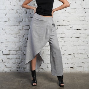 Loose Linen Pants / Asymmetrical Pants / Loose Pants Women / Wide Leg Pants Women / Linen Trousers Women / Linen Pant / Linen Trouser