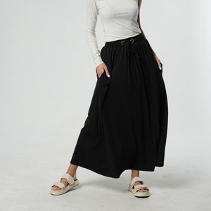 Langer Boho Rock / Schwarzer Tellerrock / Lockerer Rock / Maxi Rock / Plus Size Rock / Langer Maxi Rock / Langer Boho Rock/ Flare Rock METSk0041