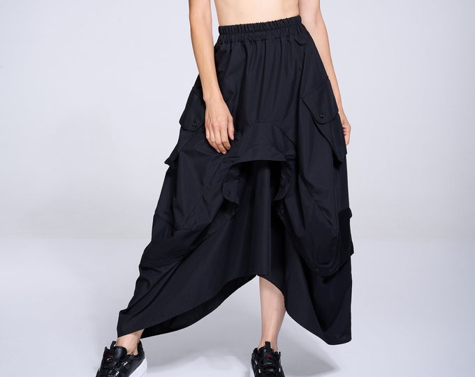 Asymmetrical Skirt / Evening Skirt / Plus Size Maxi Skirt / Loose Skirt / Long Boho Skirt / Summer Skirt Women /Metamorphoza /Long Skirt