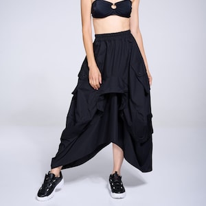 Asymmetrical Skirt / Evening Skirt / Plus Size Maxi Skirt / Loose Skirt / Long Boho Skirt / Summer Skirt Women /Metamorphoza / METSk0037