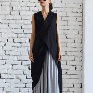 Black Linen Top Women METT0002