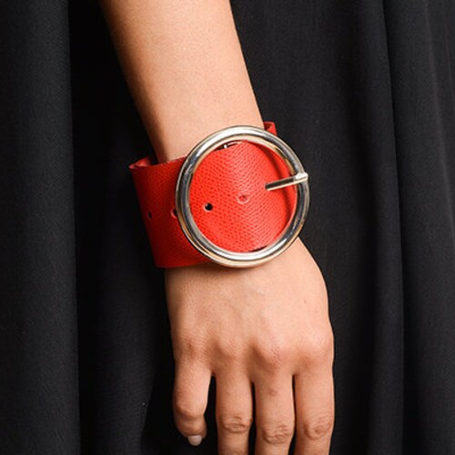 Red Wrap Bracelet/genuine Leather Extravagant Bracelet/red Etsy UK