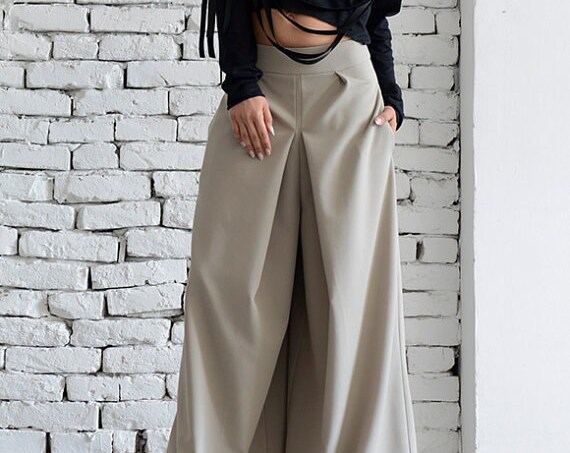 NEW Denim Elastic Waist PantsDenim Harem PantsDrop Crotch PantsCasual Wide Leg PantsDenim Maxi PantsDrawstring Waist PantsJean Pants