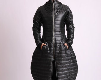 Maxi Asymmetric Coat/Long Casual Coat/Asymmetric Jacket/Extravagant Jacket/Plus Size Long Coat/Black Casual Jacket/Oversize Coat METC0066