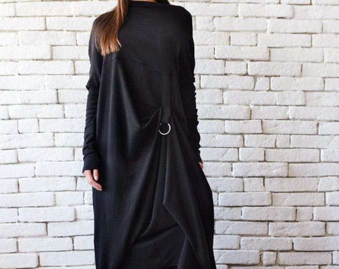 Long Sleeves Kaftan / Oversize Dress / Black Kaftan / Winter Maxi Dress / Maxi Kaftan Dress / Christmas Gift / Witchy Black Dress