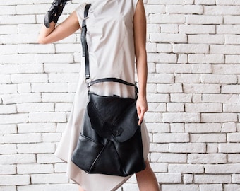 Genuine Leather Shoulder Bag / Statement Bag / Leather Bag / Everyday Tote Bag / Back Pack Purse / Cross Body Bag / Leather Backpack