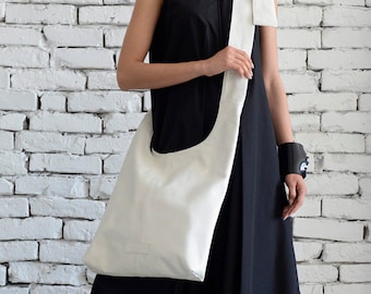 Cross Body lederen tas dames / witte lederen handtas / off-schoudertas