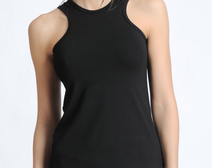 Cutout Top / Black Summer Top / Sexy Summer Tee / Yoga Tank Top