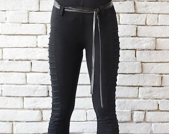Goth Pants / High Waist Pants / Festival Leggings / Punk Clothes / High Waist Leggings / Womens Leggings / Costplay Outfit METP0025