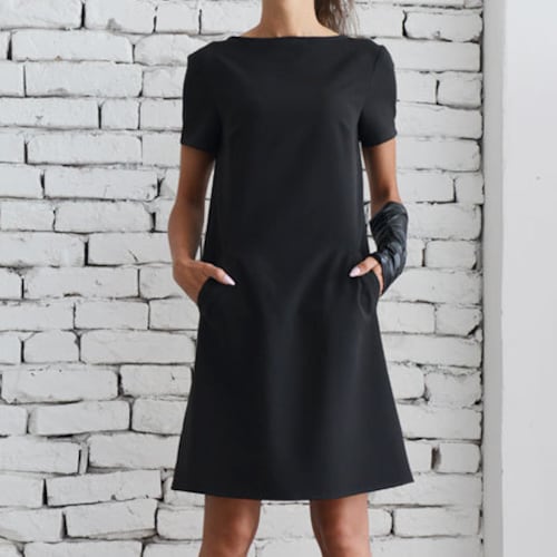 Black Casual Dress/little Black Dress/midi Office Dress/short | Etsy