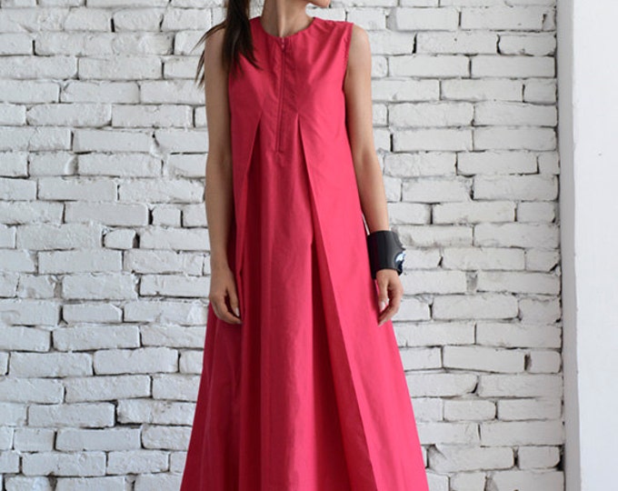 Pink Maxi Dress / Loose Long Dress / Casual Daywear Dress / Plus Size Summer Dress / Elegant Pink Dress /Pink Occasion Dress by METAMORPHOZA
