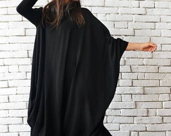 Black Kaftan / Pregnancy Dress / Kaftan Maxi Dress / Everyday Dress / Wool Maxi Dress / Plus Size Dress / Bohemian Maxi Dress / Loose Kaftan