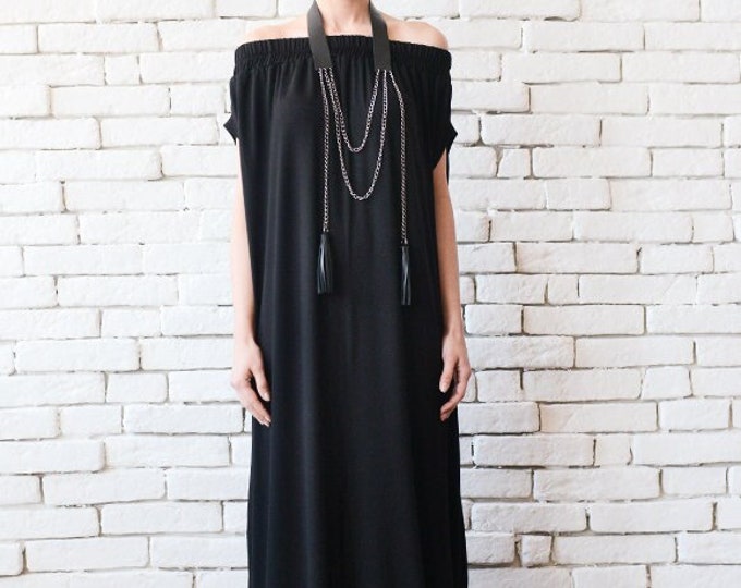 Black Oversize Jumpsuit / Open Shoulder Jumpsuit / Loose Comfortable Jumpsuit METJ0014