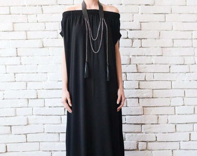 Black Oversize Jumpsuit / Open Shoulder Jumpsuit / Loose Comfortable Jumpsuit