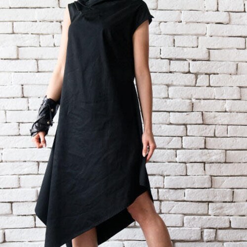 Black Summer Dress / Minimal Dress / Asymmetrical Dress - Etsy